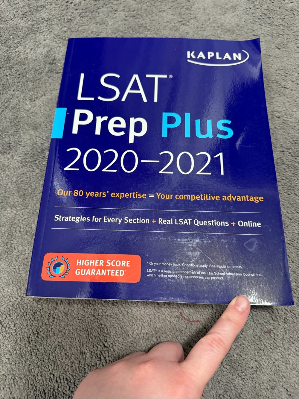 Kaplan LSAT Prep Book - Deep Blue with Orange and Turquoise Accents